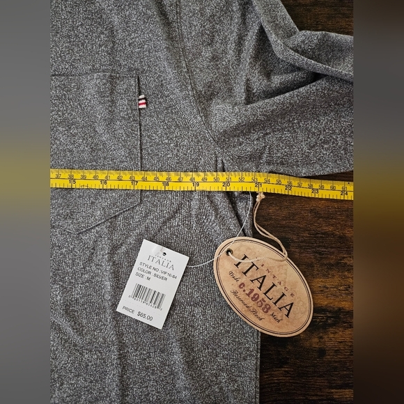 NEW Vintage Italia 1958 Grey Long Sleeve Crew Neck Sweater Medium - Picture 11 of 12